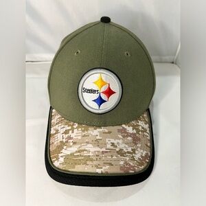 New Era Rare Olive Green Military Digital Camo M/L Size Pittsburgh Steelers Hat